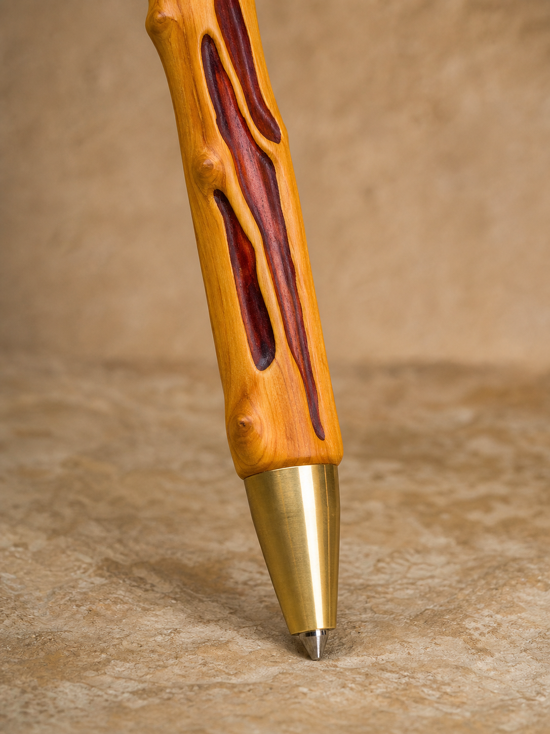 Brass ferrule and trekking tip detail
