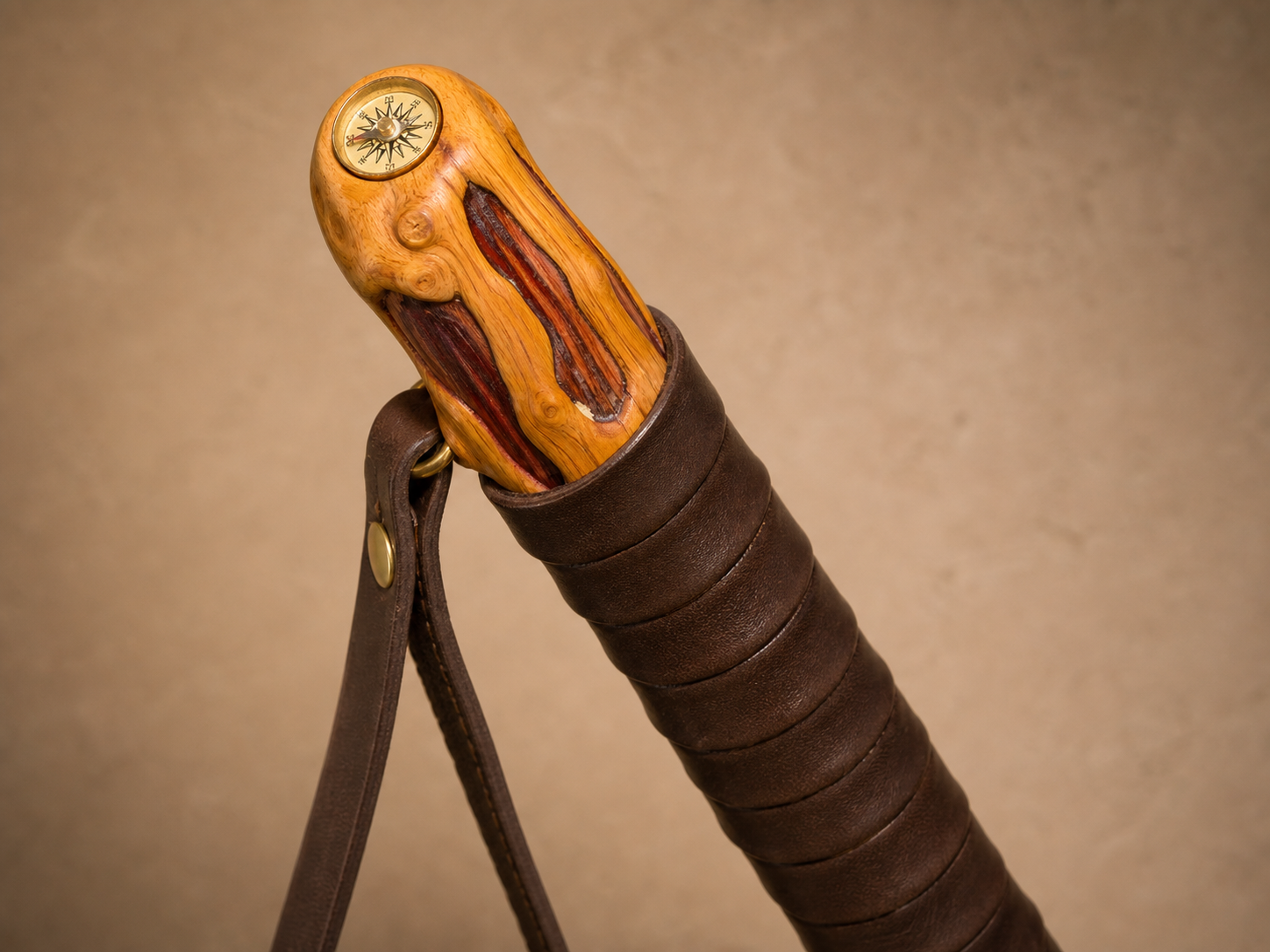 Compass top and cowhide grip detail